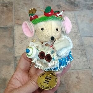 Vintage Kurt Adler Mouse Christmas Ornament Sweden